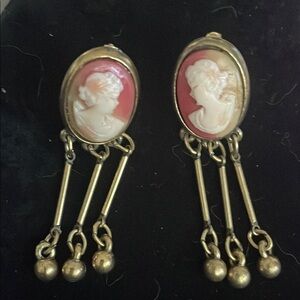 Vintage Cameo Dangle Earrings